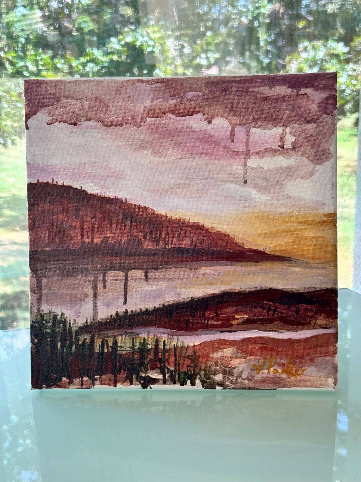 Original Acrylic Painting on Canvas: “Ocher Autumn” 12x12