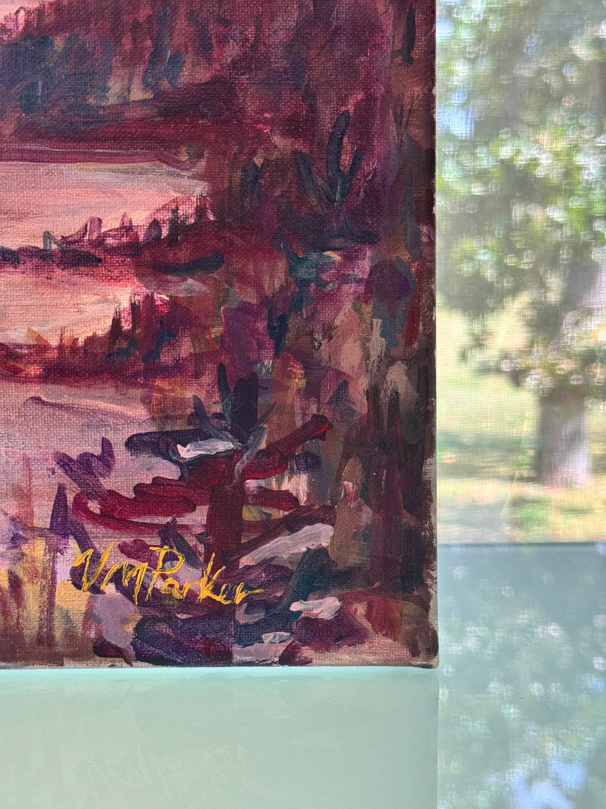 Original Acrylic Painting on Canvas: “Autumn Evening at the Lake” 20x20