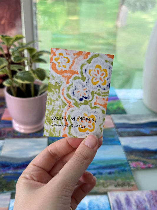 ACEO, Flower Clouds #12 Original Art Card 2.5x3.5