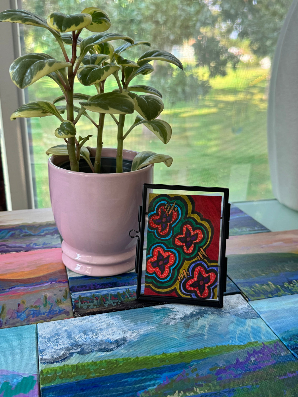 ACEO, Flower Clouds #3 Original Art Card 2.5x3.5