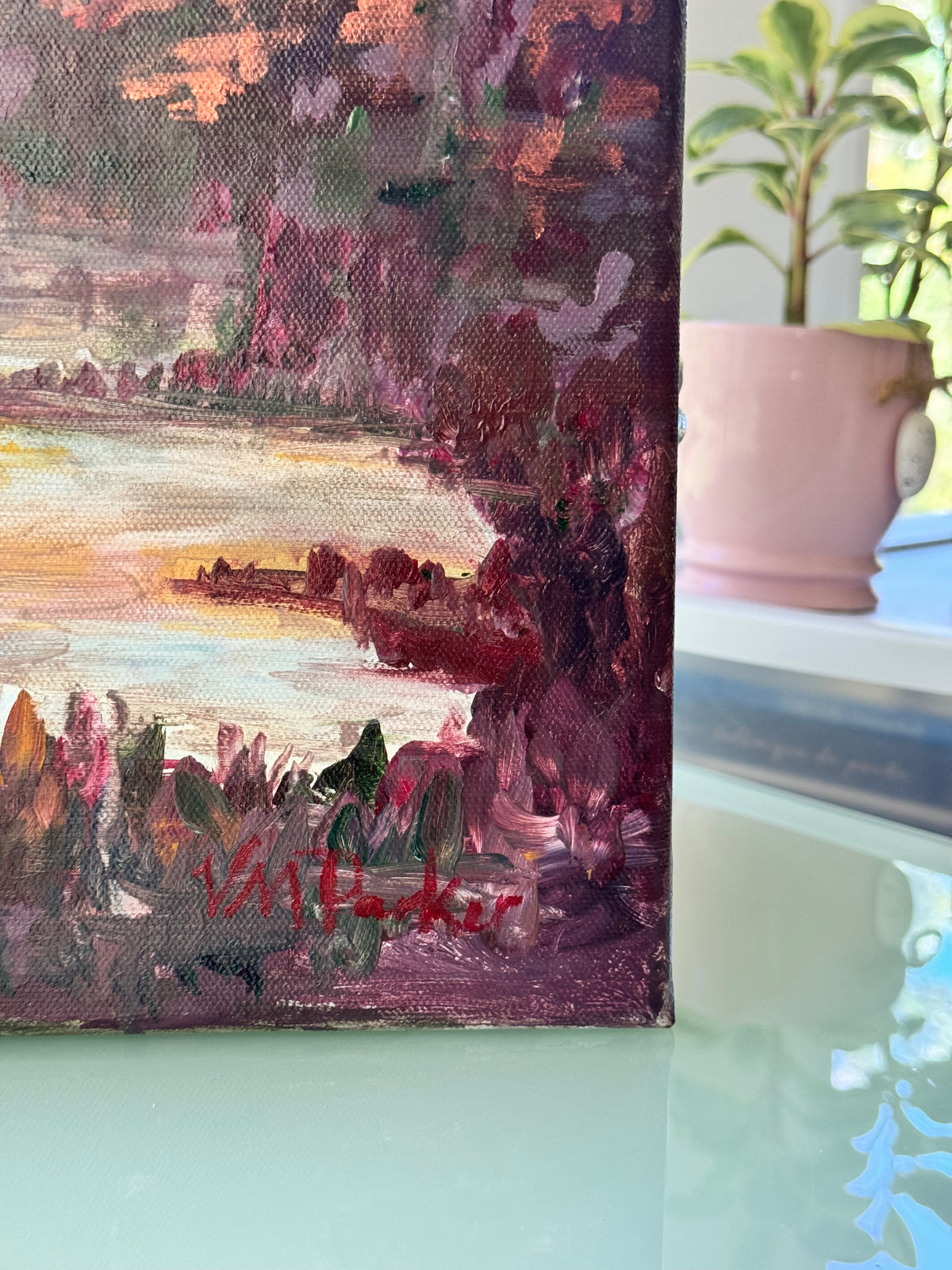 Original Acrylic Painting on Canvas: “Cranberry Autumn on the Lake” 18x24