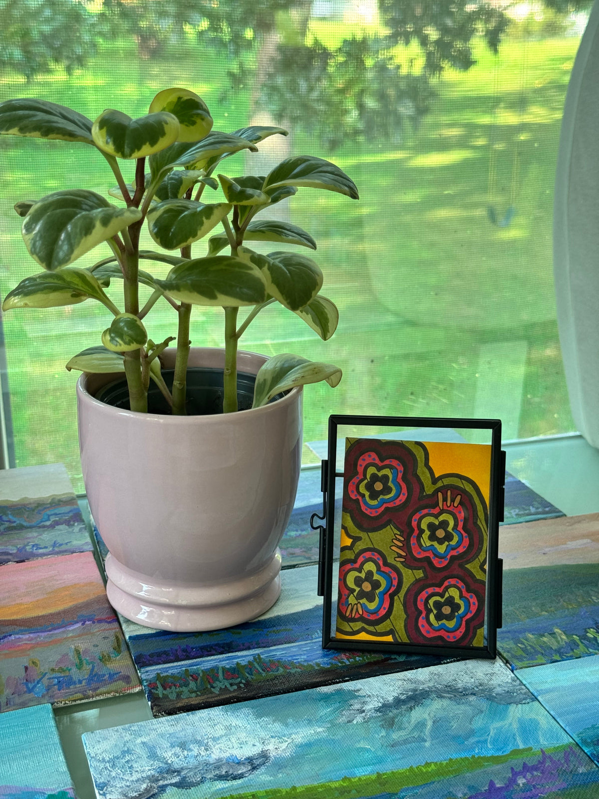 ACEO, Flower Clouds #5 Original Art Card 2.5x3.5